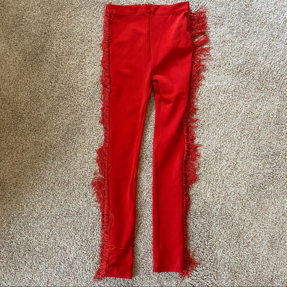 dollskill red fringe pants